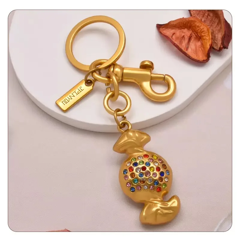 Golden Rainbow Diamond Candy Pendant For Lv Handbag Shoulder Bags Girl Keychain Pendant High-end Gift Bag Charm