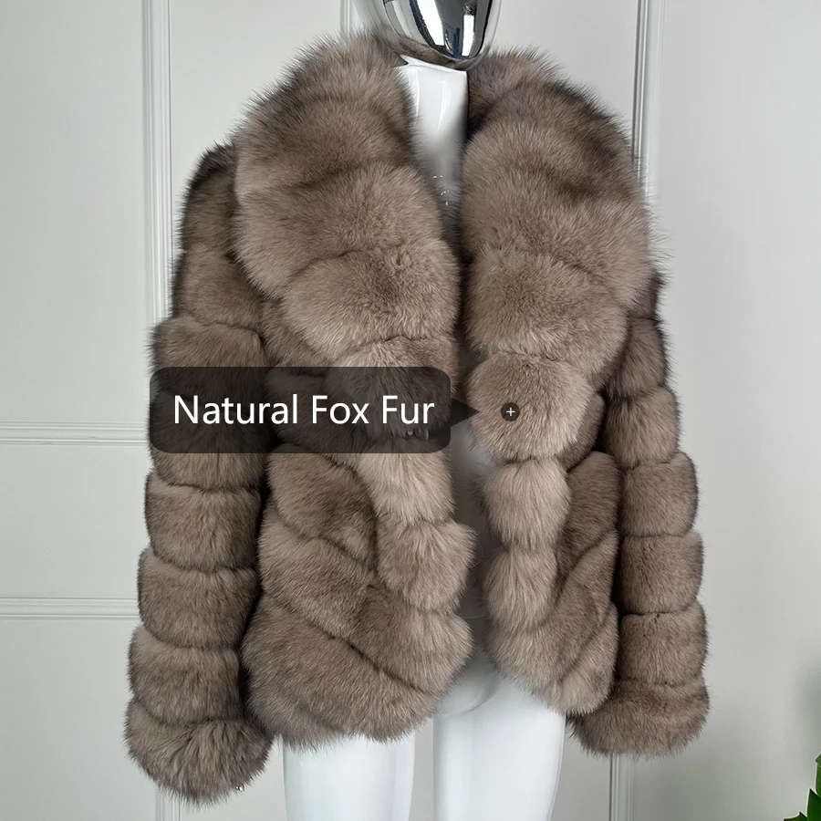 Winter Genuine Fur Coats For Womens Natural Fox Fur Jackets Warm Long Jackets Luxury Clothing