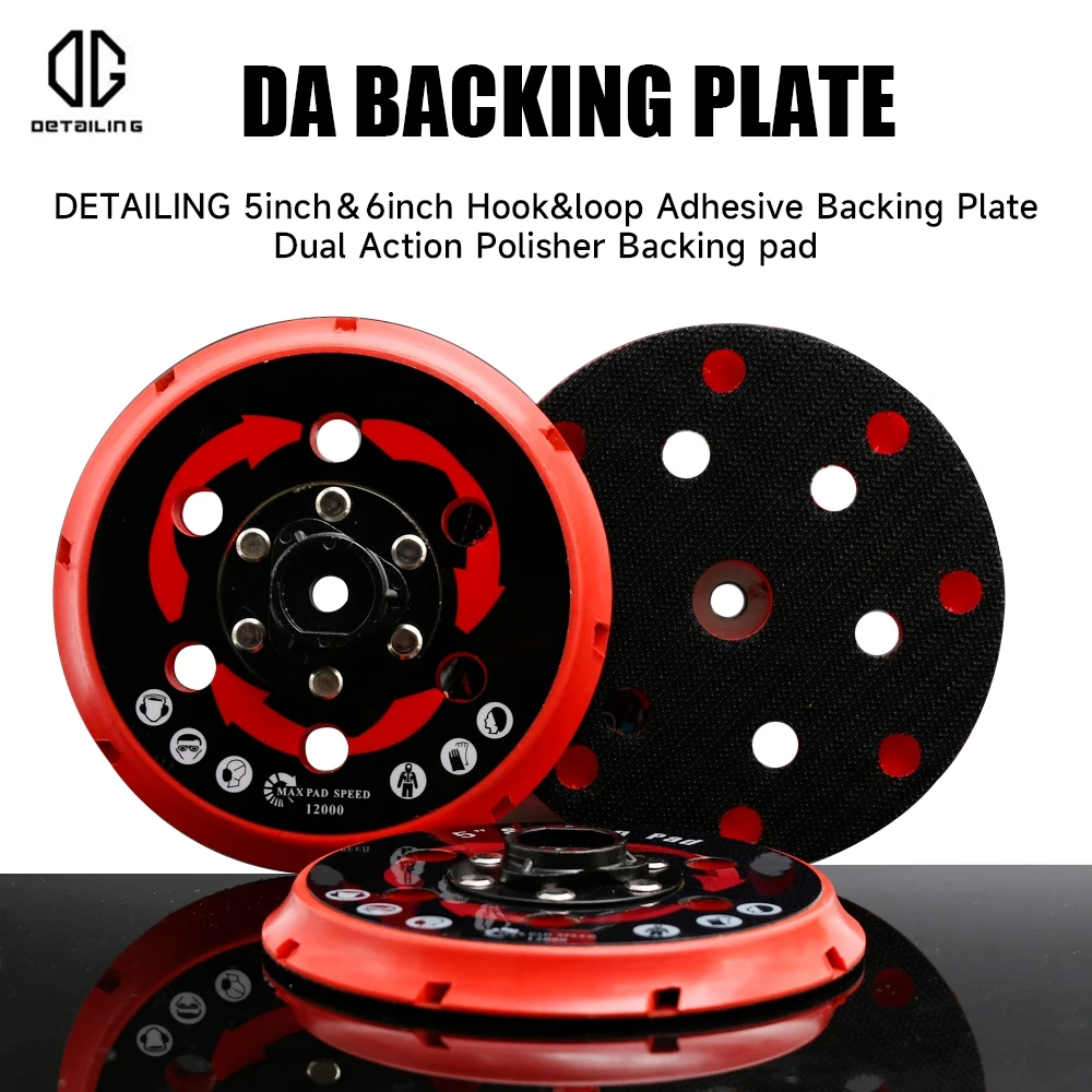 

DETAILING 5"/6" 125/150mm Polishing Backing Plate Sanding Pad Self Adhesive Back Plate With 6 Holes For DA Polisher