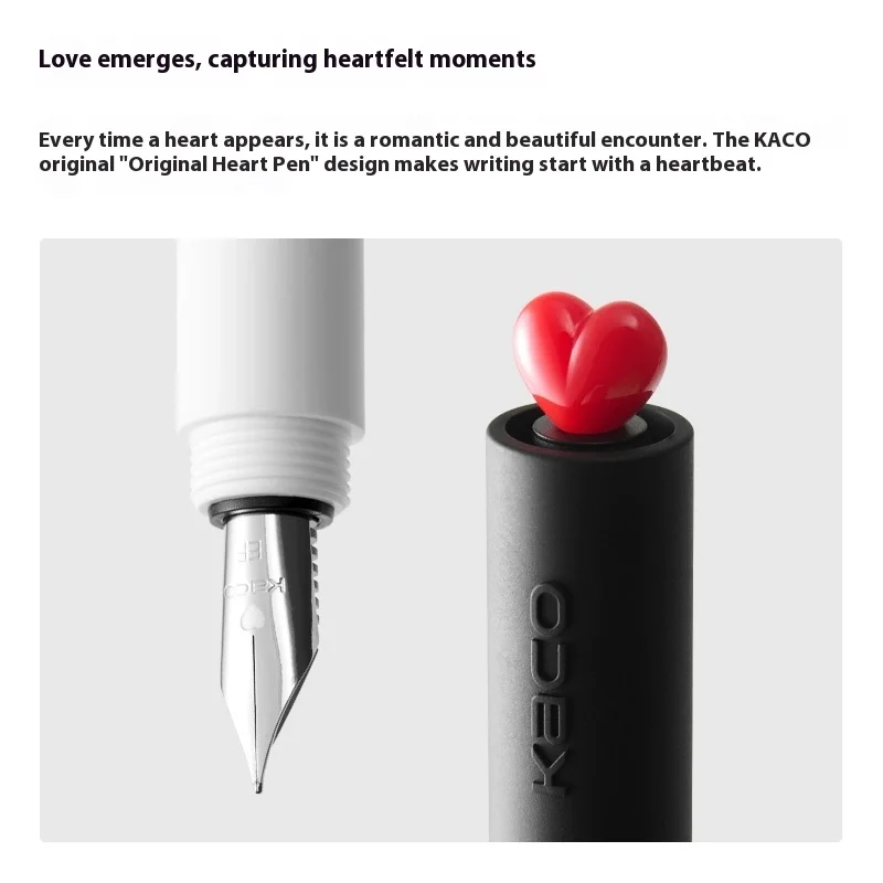 KACO Cute FIRST Fountain Pen EF Tip Rotating Pen Cap Creative Stationery Calligraphy Practise Pen Portable Replaceable Ink Sac