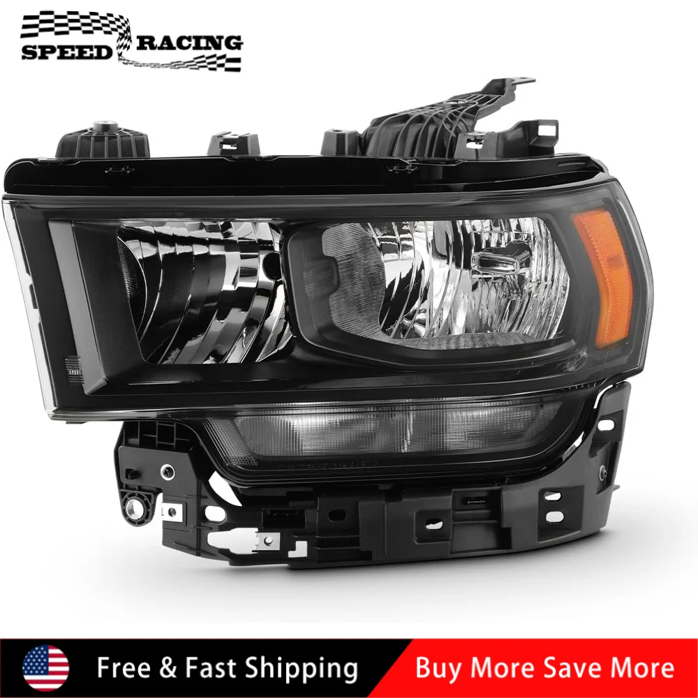 

68360177AB 68360177AD 1pcs Left Driver & Right Passenger Side Headlight Headlamp Halogen Chrome For 2019-2024 Ram 2500 3500