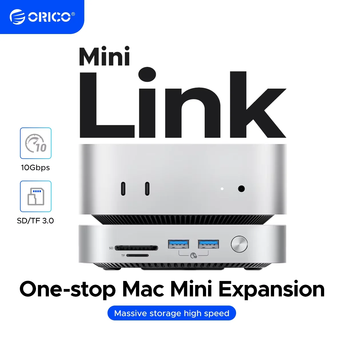 

ORICO MiniLink 40 Гбит/с M.2 SSD-корпус Док-станция Многоинтерфейсный преобразователь SD/TF4.0 Передача 10 Гбит/с для Mac mini M4 Dock