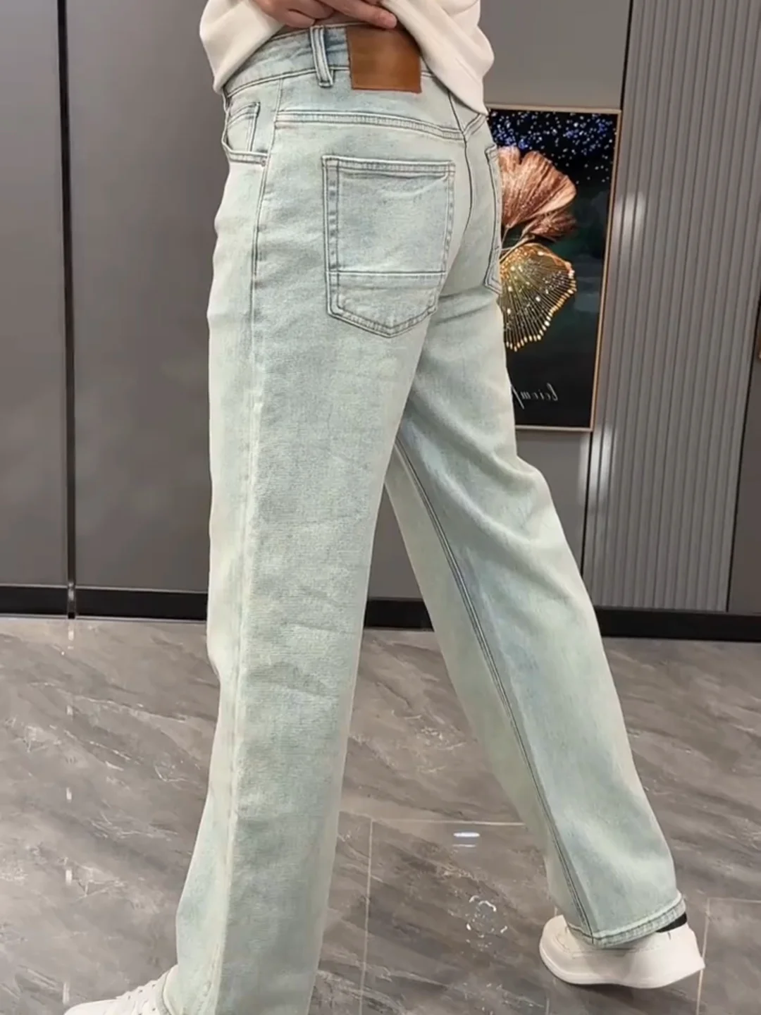 

Cool Straight Leg Men's Jeans Faionable Versatile Lightweight Luxury Spring Autumn New Arrival Haome Youth Casual Fit