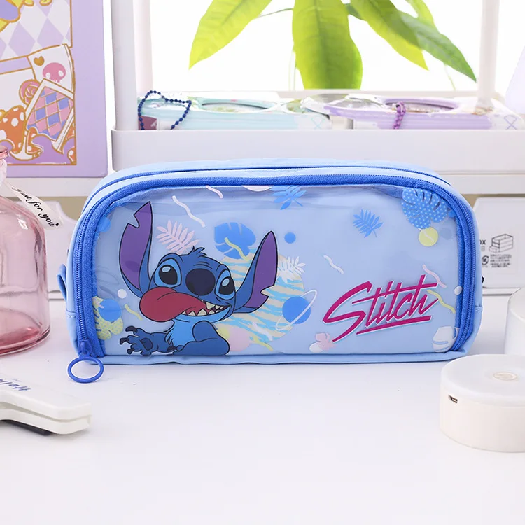 Disney Stitch Series Pencil Bag Cartoon Pencil Case Large Capacity Pencil Case for Storing Stationery School Supplies