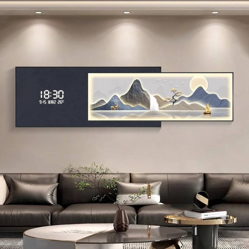 

room decoration Wall clock Large silent led digital clock living room aesthetic decoración de pared y relojes interior furniture
