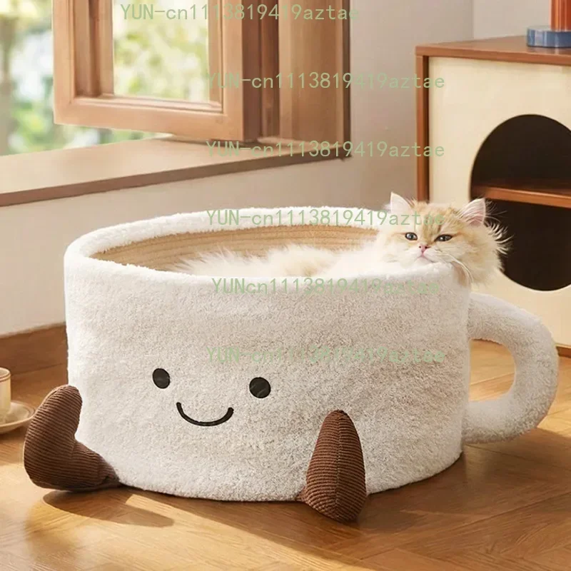 Cat Bed With Scratching Board Semi Enclosed Cozy Nest For Indoor Cats Kittens And Pets Perfect Christmas Gift For Cat Lovers