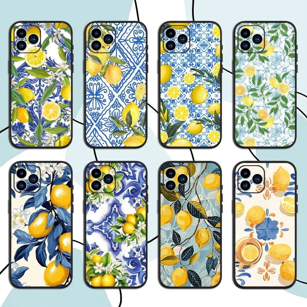 Mediterranean Lemon Phone Case For Samsung Galaxy A53 A33 A70 A73 A54 A51 A71 A52S 5G Soft Cover Shell