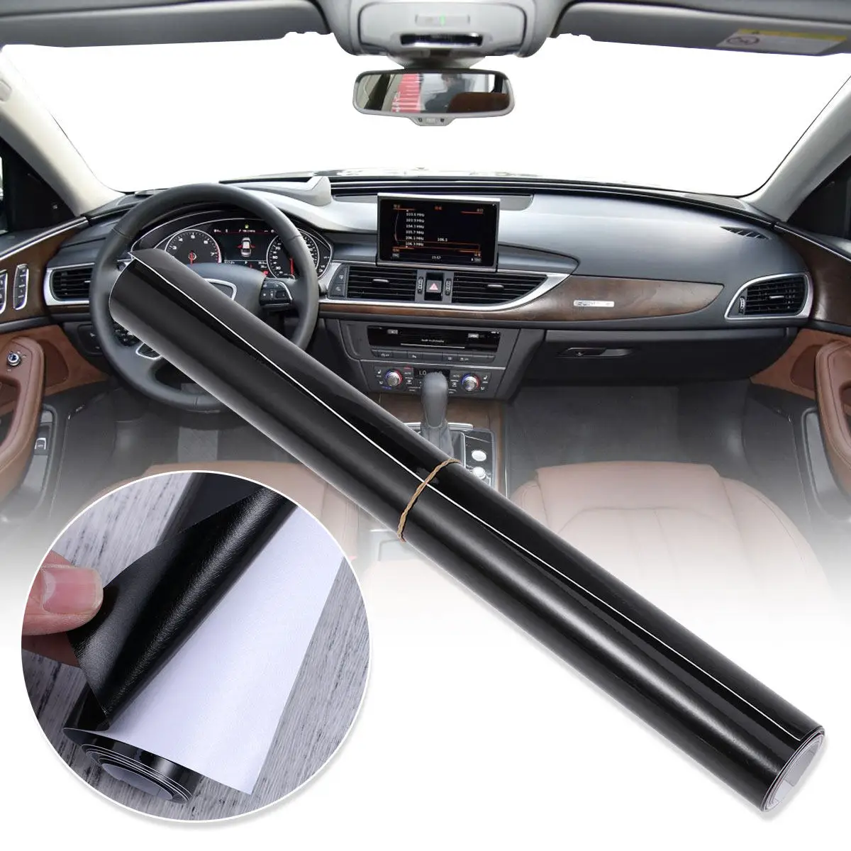 

Glossy Bright White PVC Car Sticker Film Self Adhesive Waterproof Cuttable Non Residue Car Wrap Motorcycle Laptop Furniture