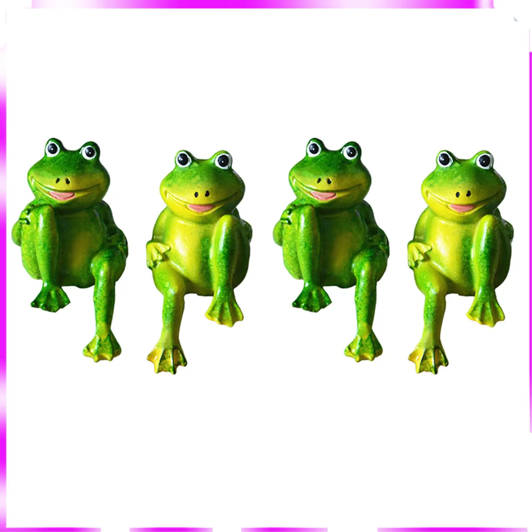N98R 4 قطعة/المجموعة لطيف الراتنج يجلس الضفادع تمثال في الهواء الطلق حديقة مخزن الضفدع النحت للمنزل مكتب حديقة ديكور حلية S2