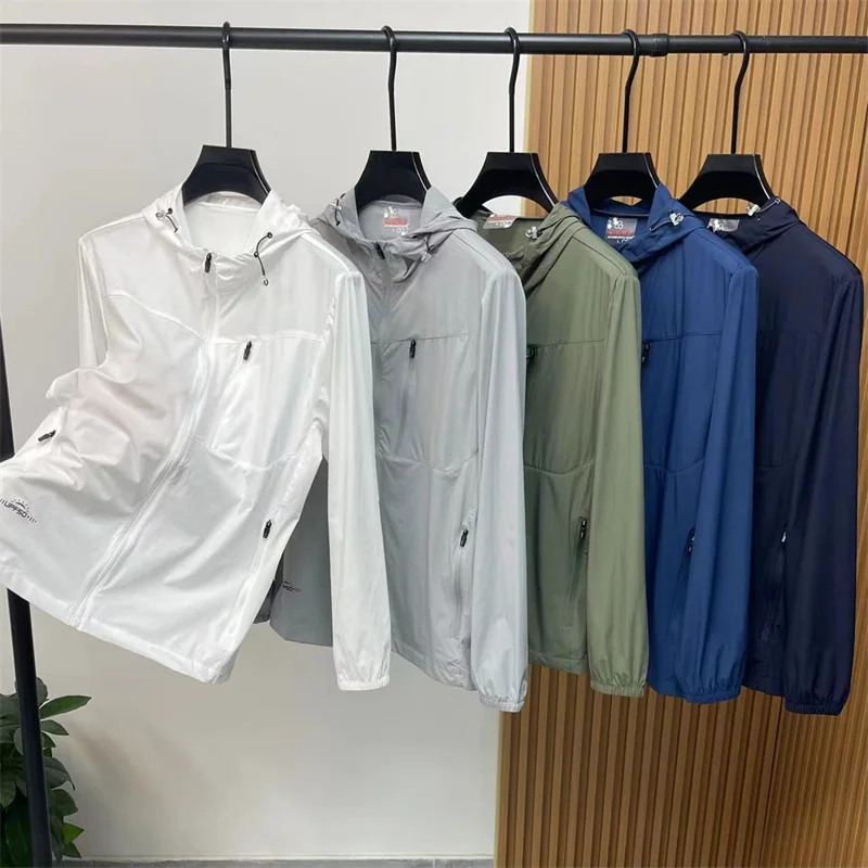 

Высококачественная мужская летняя куртка для активного отдыха с защитой от УФ-излучения UPF50, водонепроницаемая, эластичная, с воротником-стойкой, молодежная, приталенного кроя, с длинными рукавами