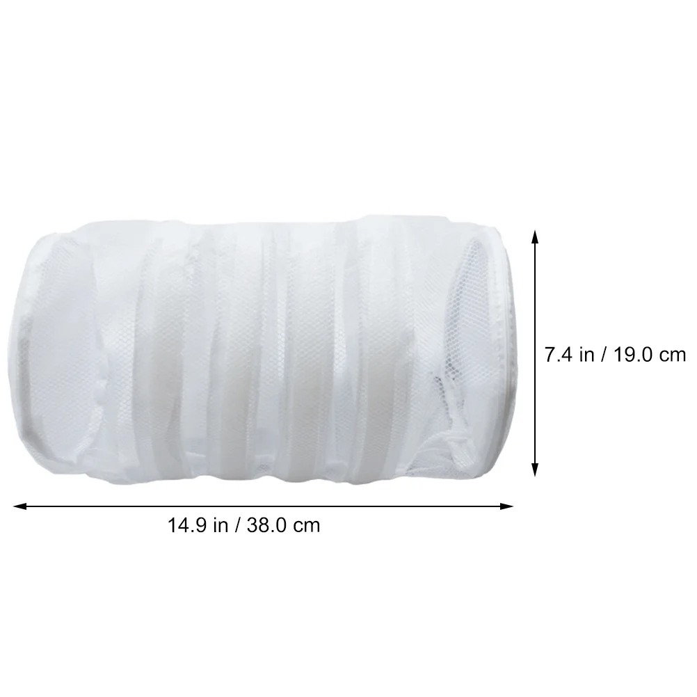 

Shoe Washing Bag Polyester Cylindrical Design Plastic Brackets Binding Belt Zipper Travel Laundry Bags