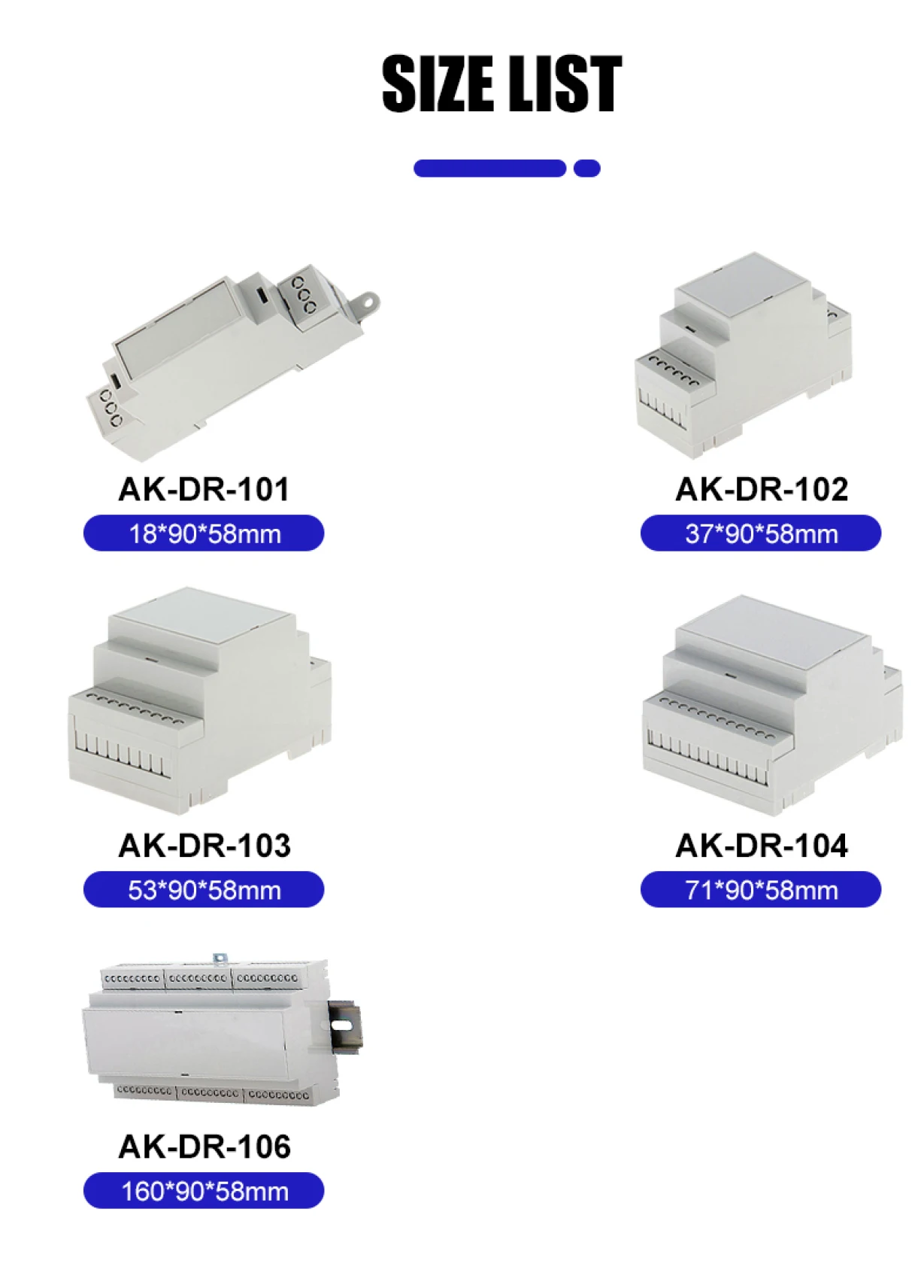 Din-Rail Box PC Enclosure Electrical PCB Mount Bracket Plastic Enclosure Plc Connector Terminal Block Din Rail Enclosure