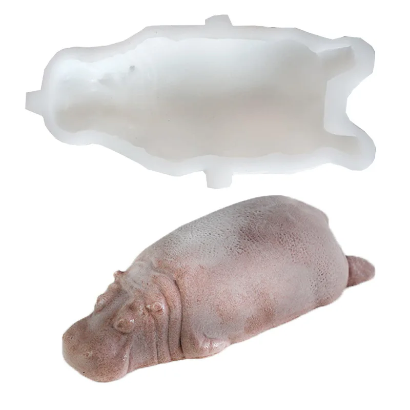 Sleep with Face down Hippo White Mousse Cake Mold French Style Dessert Mold Hippo Mold BakingdiyChocolate mold