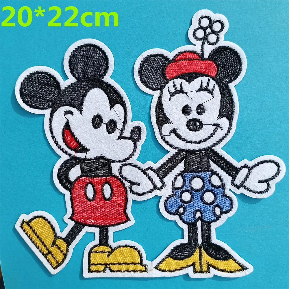 Cartoon Mickey Big Patch Embroidery Lace Pattern Decals Scrapbook Embossing Sewing Accessories Clothing DIY Embroidery Decor