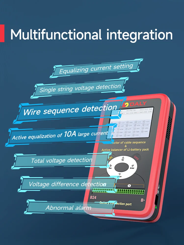 DALY SMART BMS Equalizer and Detector Of Cable Sequence & Active Balancer Of Li-battery Pack 3~24s Li-lion/LifePo4 battery