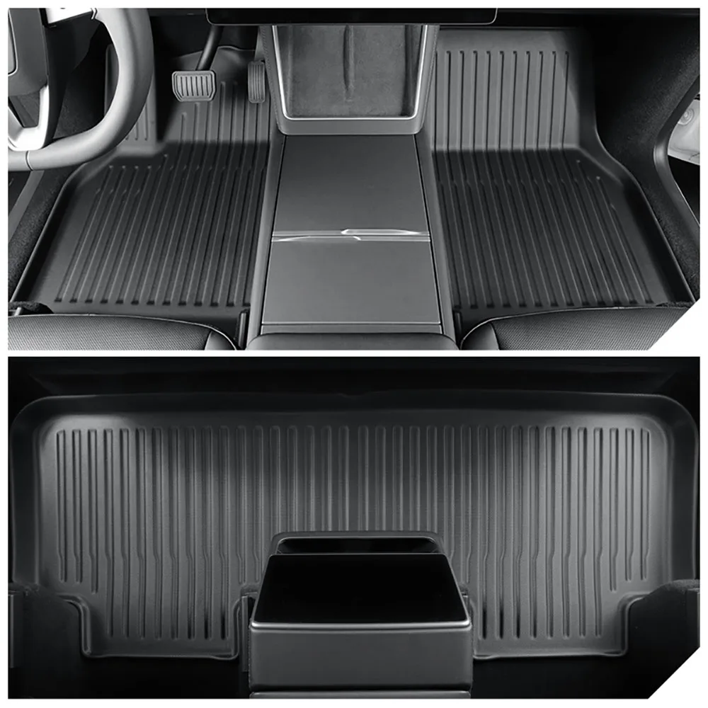 Floor Mats & Cargo Liners For New Tesla Model Y 2025 2026 5-Seat All Weather TPE Floor Cargo Trunk Mats Seatback Protection