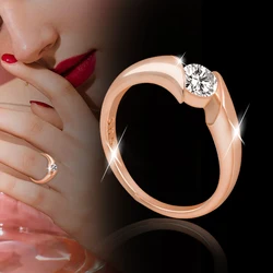 KIOOZOL 585 rose gold color wedding rings for women bridal engagement fashion jewelry