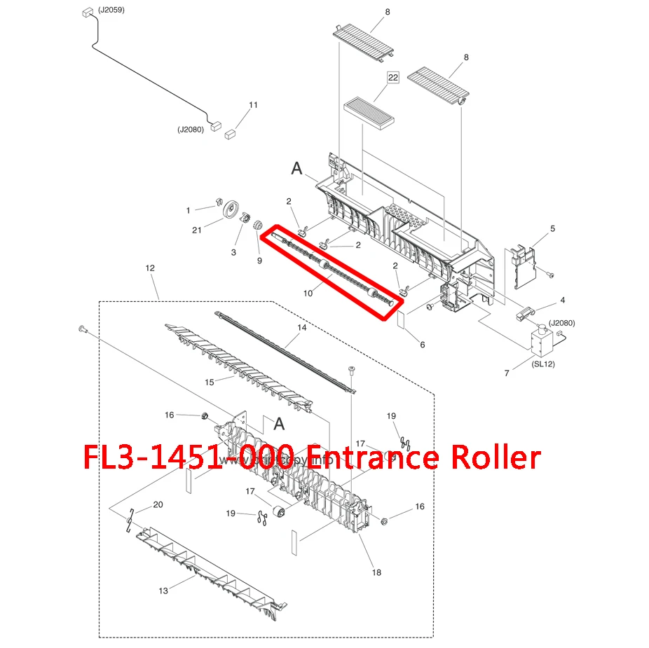 FL3-1451-000 Entrance Roller for Canon iR2520 iR2525 iR2530 iR2535 iR2545 ADV 4025 4035 4045 4051 4225 4235 4245 4251