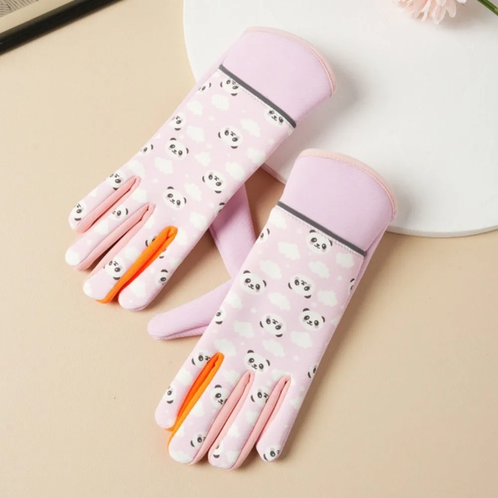 Gifts Panda Print Kids Winter Gloves Windproof Warm Cycling Gloves Elastic Wrist Waterproof Warm Mittens Cold Weather Wear