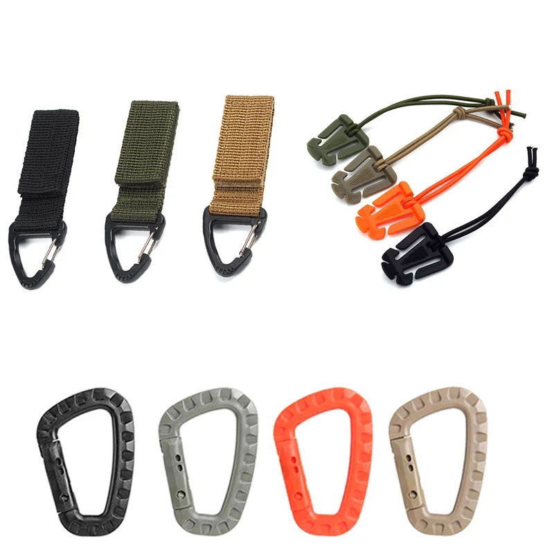 

Molle Webbing Lock Attach Keychain Carabiner Quickdraw Tool Clip Outdoor Connect Link Backpack Camp Hike Climb Hang Hook Clasp