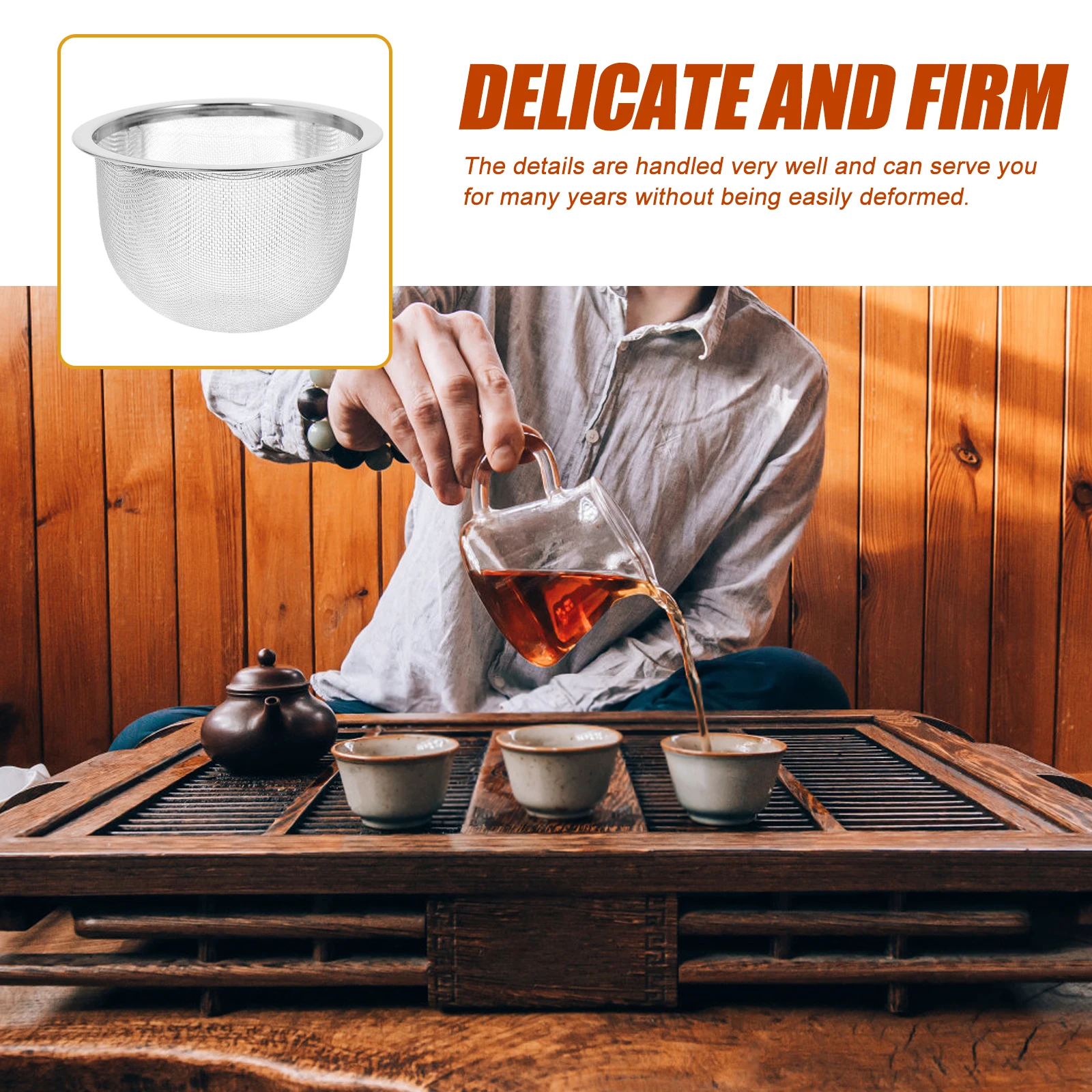 

2 Pcs Tea Strainer Filter Stainless Steel Teapot Kettle 8cm Outer 6.9cm Inner 5.2cm High Mesh Infuser Reusable