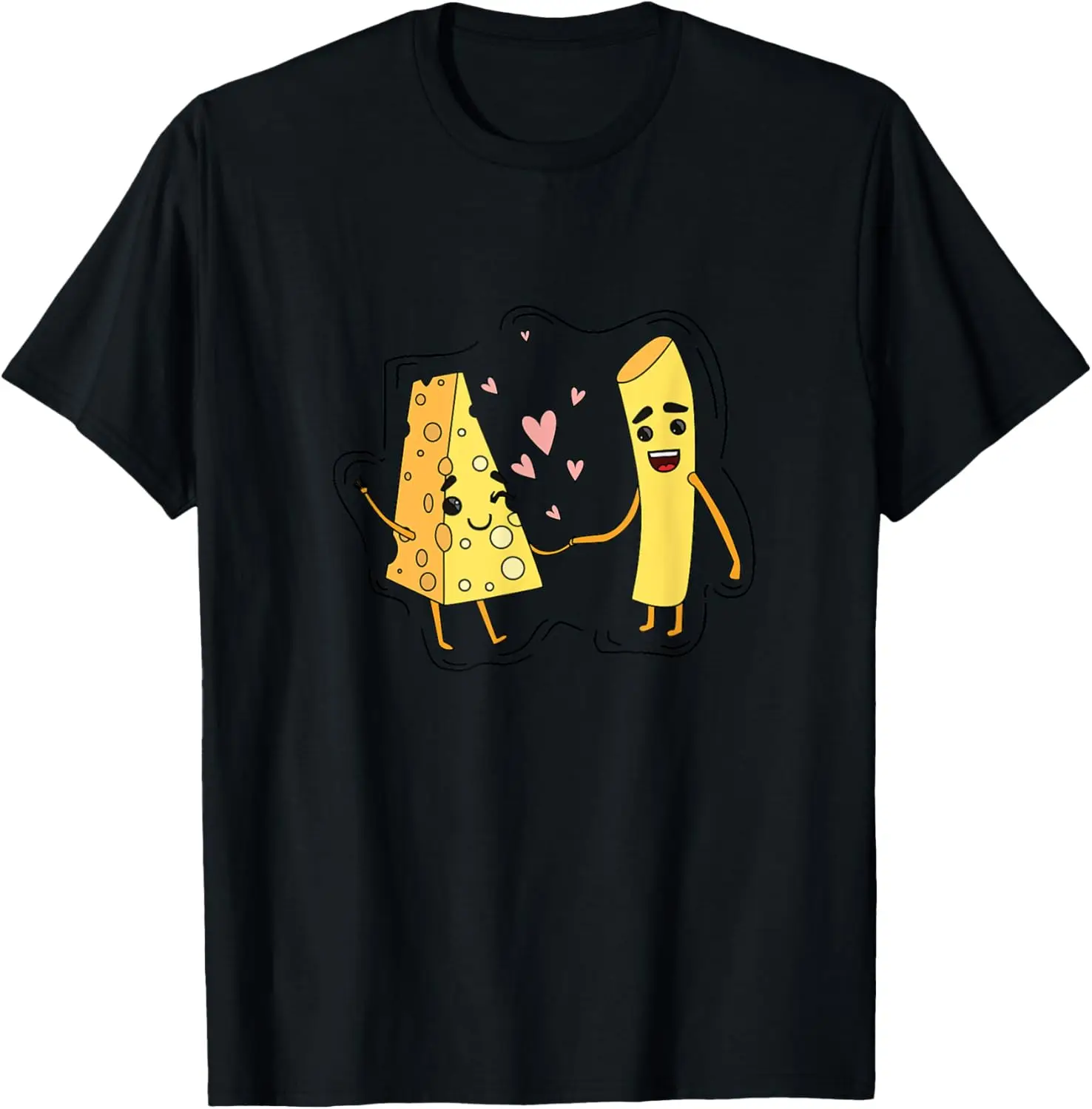 Camiseta divertida de algodón informal con gráfico de Pasta para pareja de amor de Mac y queso