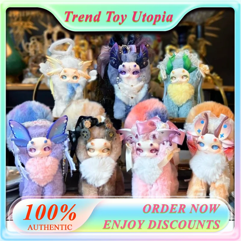 

Genuine Dot Dot Dot Rabbit Rabbit Dragon II Hand Puppet Imagination Creature Magic School Series Trendy Toys Plush Blind Box