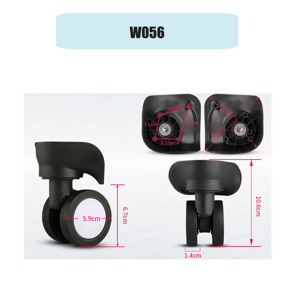 For W056 High Quality Rubber Caster Wheel Universal Quiet Replacement For Suitcase Luggage Trolley Bag Part