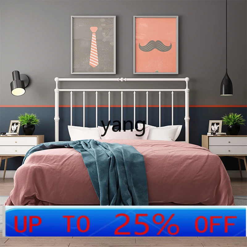 

Lmm Modern Minimalist Light Luxury Iron Bed Double Iron Frame Bed Thickened Reinforced
