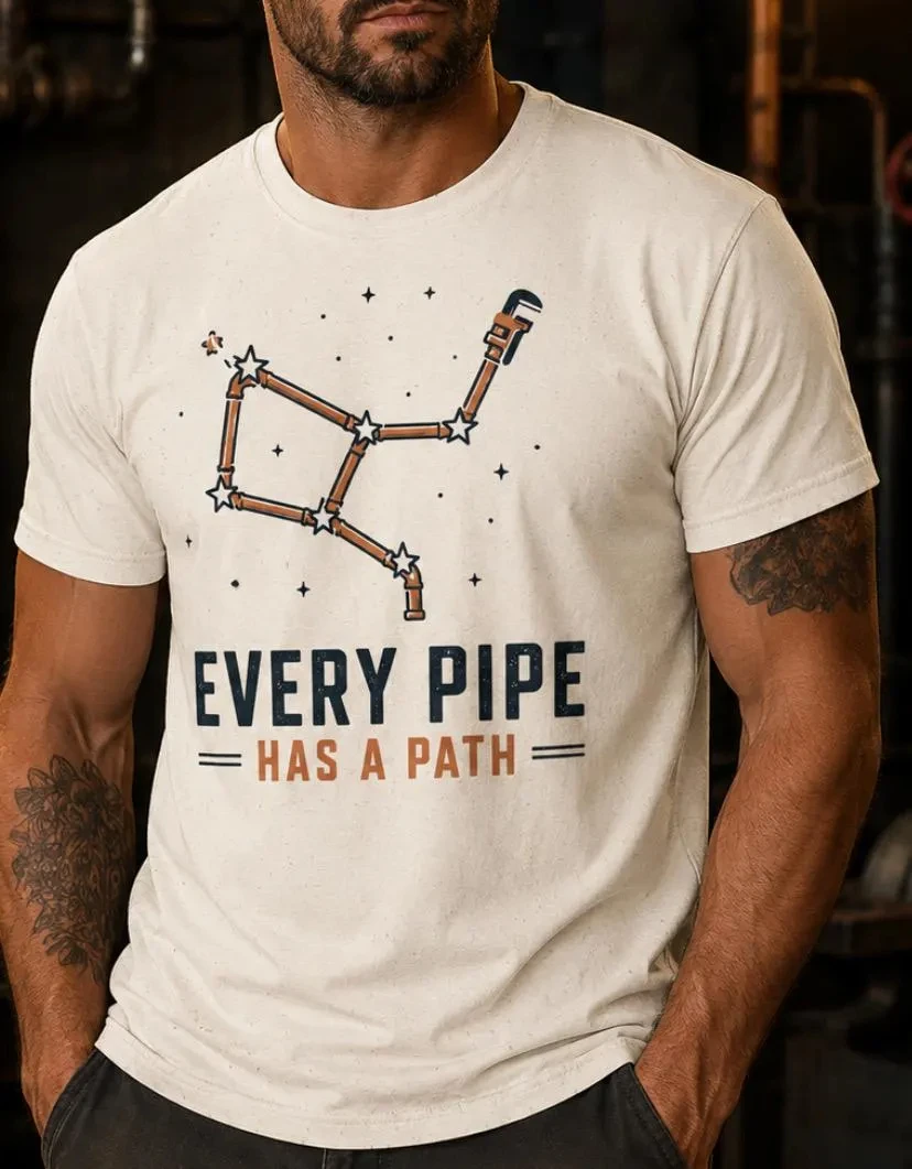 Funny Plumber Shirt, Every Pipe Has A Path Tee, Plumbing Gift for Men, Plumber T-Shirt, Pipe Constellation Shirt