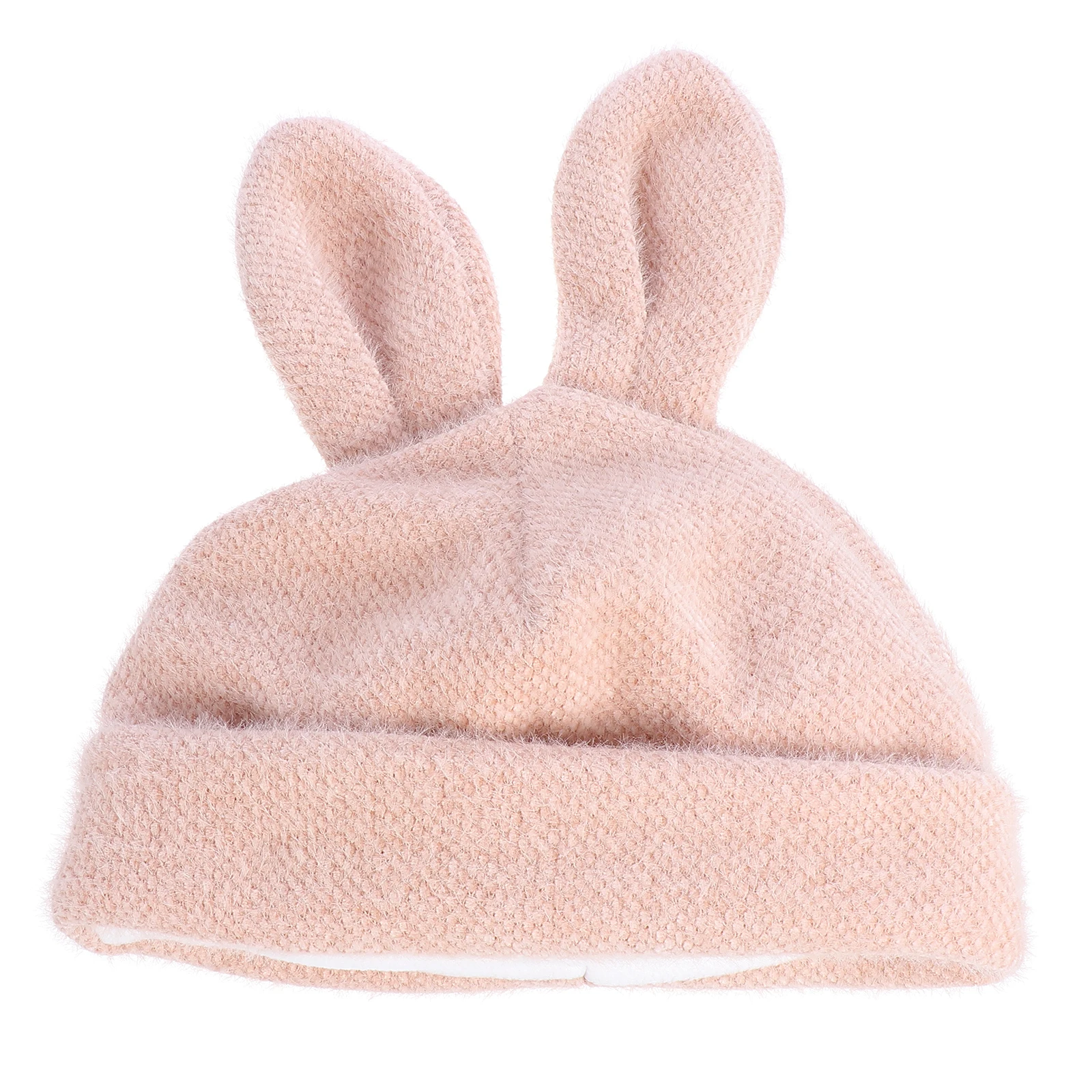 

Rabbit Ears Knitted Beanie Hat for Women Girl Warm Wool Chenille Fabric 56-58cm Pink Adorable Fashionable
