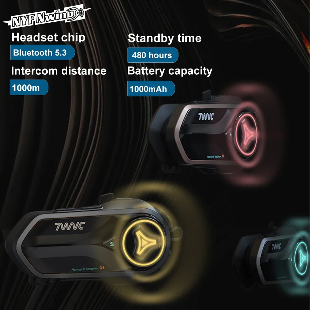 

X6 Bluetooth Motorcycle Helmets Intercom Headset intercomunicador Moto Interphone Wireless Handsfree Call For 2 Rider