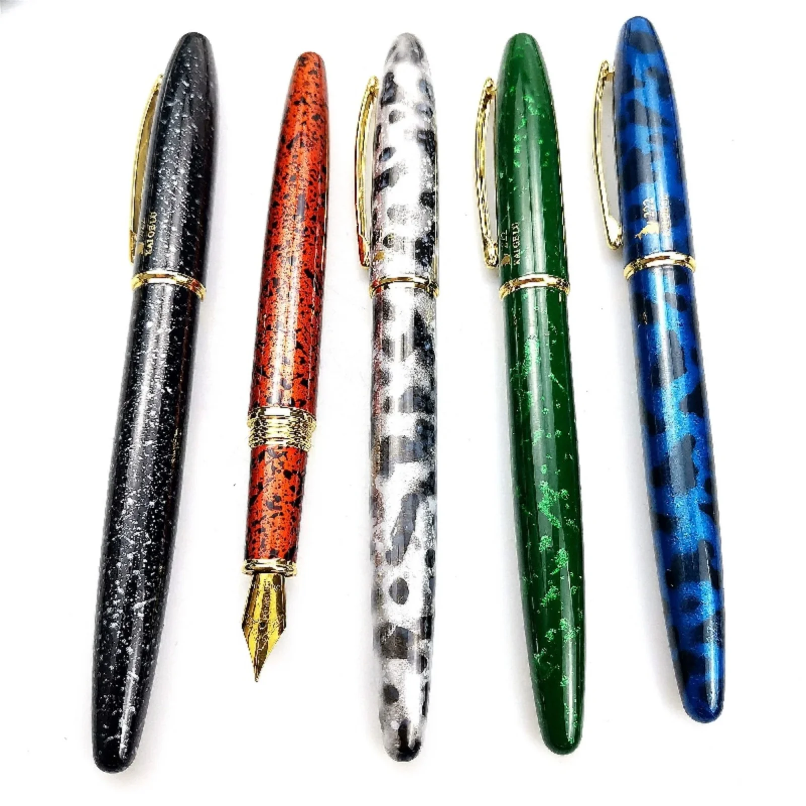 KAIGELU 222 Resin Fountain Pen Rotating Pen Cap with Baking Paint Process 0.35mm Nib Writing School Supplies Writing Gift