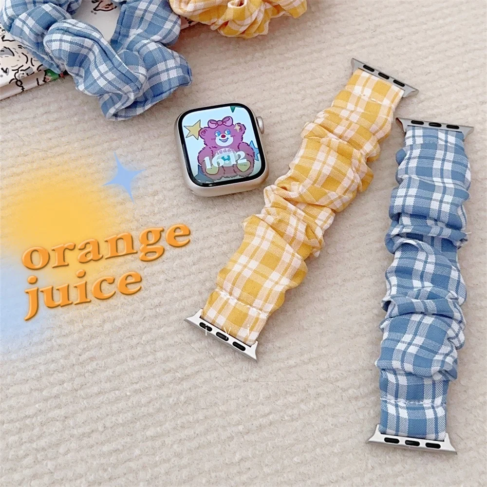 NewJeans Hanni Lattice ElasticWatch Band For Apple Watch 44mm 40 45 41 49 42 38mm Soft Strap For Ultra Series 9 8 SE 7 6 5 4 3