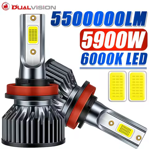 6000K HB3 HB4 9005 9006 H1 H7 H4 H11 H8 H9 9012 Bulb Led Lamp COB Chips Car Headlight Light 5900W 5500000LM Fog Light Lamps 12V