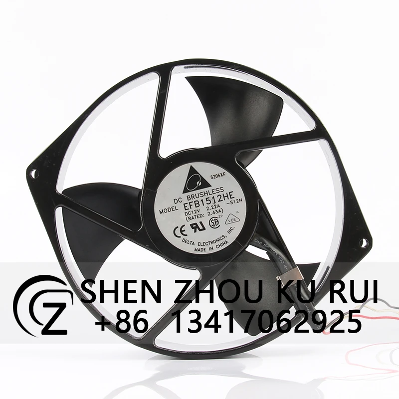 

EFB1512HE Case Cooling Fan Ball Bearing for Delta 170*150*38mm DC12V 2.22a 17CM Large Air Volume Violent Metal Heat Dissipation