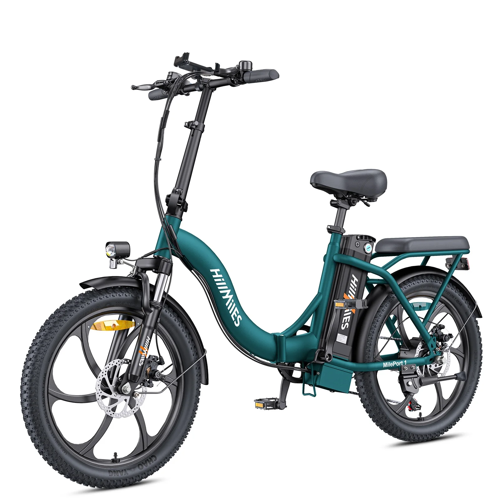 HillMiles MilePort Vouwbare elektrische fiets, E-bike met 20"*3.0 dikke banden, 250W motor, 36V 13Ah accu, 120 km bereik, 25 km/u, 7 versnellingen, schijfremmen, elektrische fiets voor stads- en