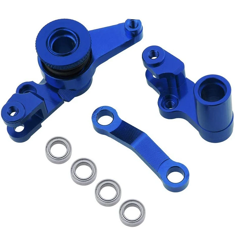 Aluminum Steering Bellcranks And Servo Saver Set With Bearings For Traxxas 1/10 Slash 4X4 Hop-Up Upgrade Parts Navy Blue