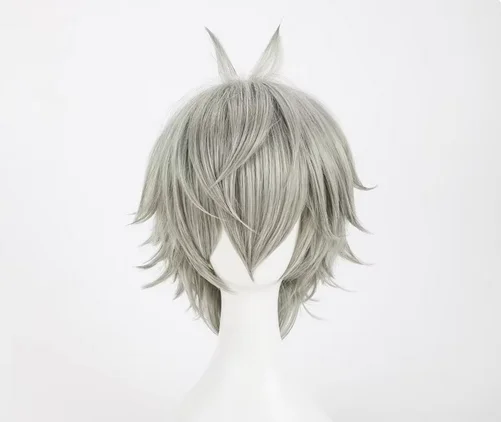 Wig Cosplay Anime Kaworu Nagisa Wig pendek rambut sintetis tahan panas pesta Halloween