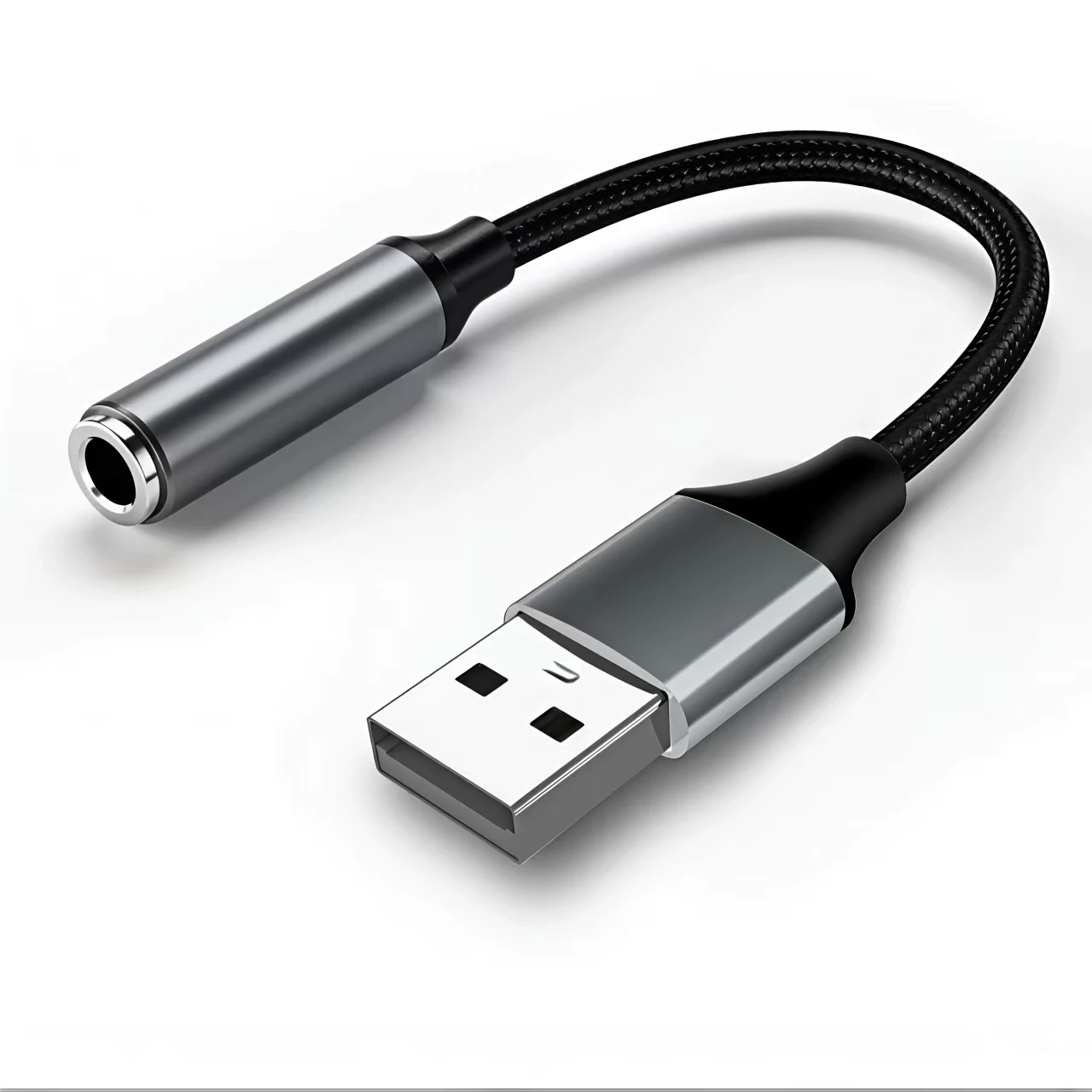 HiFi USB to 3.5mm Audio Adapter External Sound Card for Headphone Mic PC Laptop Computer Female to 3.5mm Jack