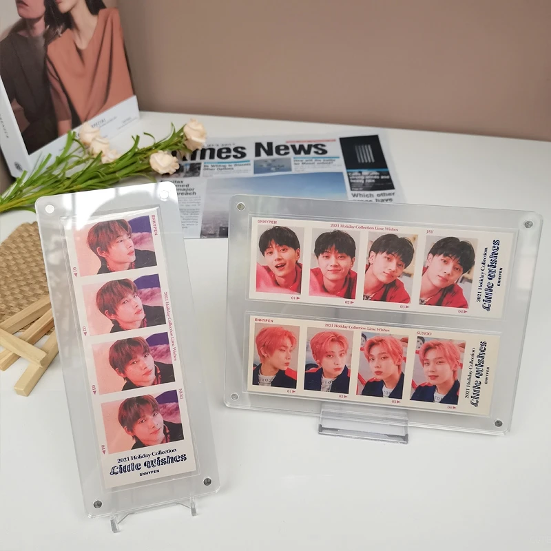 Kpop Idol Photo Display Stand Card Brick Acrylic Picture Frame Poster Holder Desktop Decor Photo Display Stand Idol Album 액자