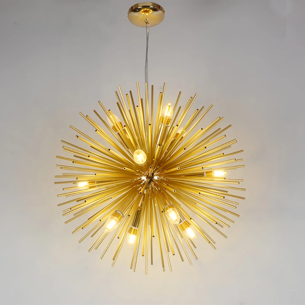 

2024 Nordic LED Aluminum Dandelion Chandelier Lighting Sputnik Pendant Lamp Fixture for Restaurant Home Decor Winfordo 110V 220V