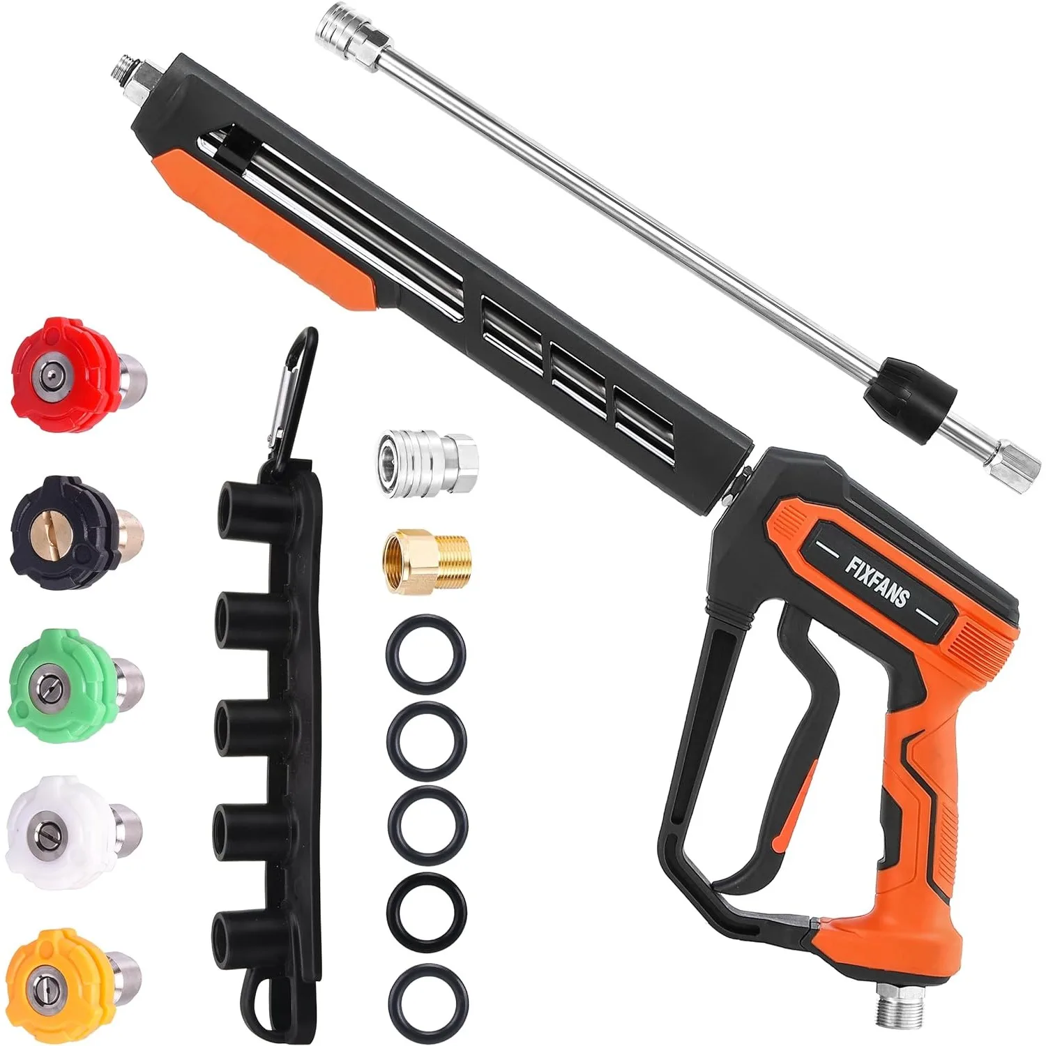 FIXFANS Pressure Washer Gun Kit, 4000PSI Power Washer Handle Gun with Replacement Wand Extension, High Pressure Spray Gun