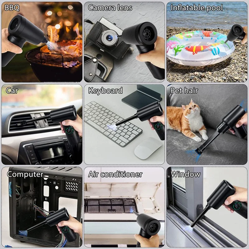 7500Mah Computer Air Dust Blower Cleaners Home Compressed Duster Electric Cordless For Computer Car House Cleaning