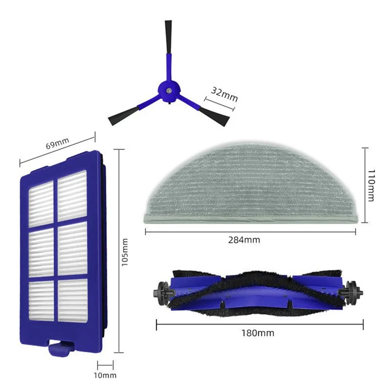 ABRG-фильтр, щетка, подушечки для швабры, запасные части, аксессуары для робота-пылесоса Eufy Robovac X8