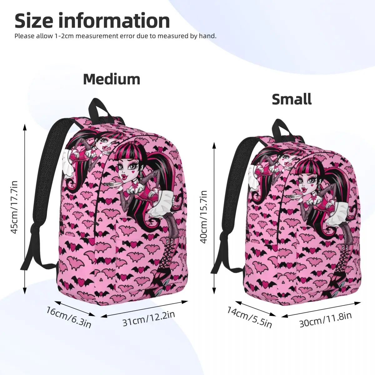 Mochila Draculaura de Anime Monster High para hombres y mujeres, morral de hombro de dibujos animados para adolescentes, escuela secundaria, senderismo, viaje, universidad, duradero