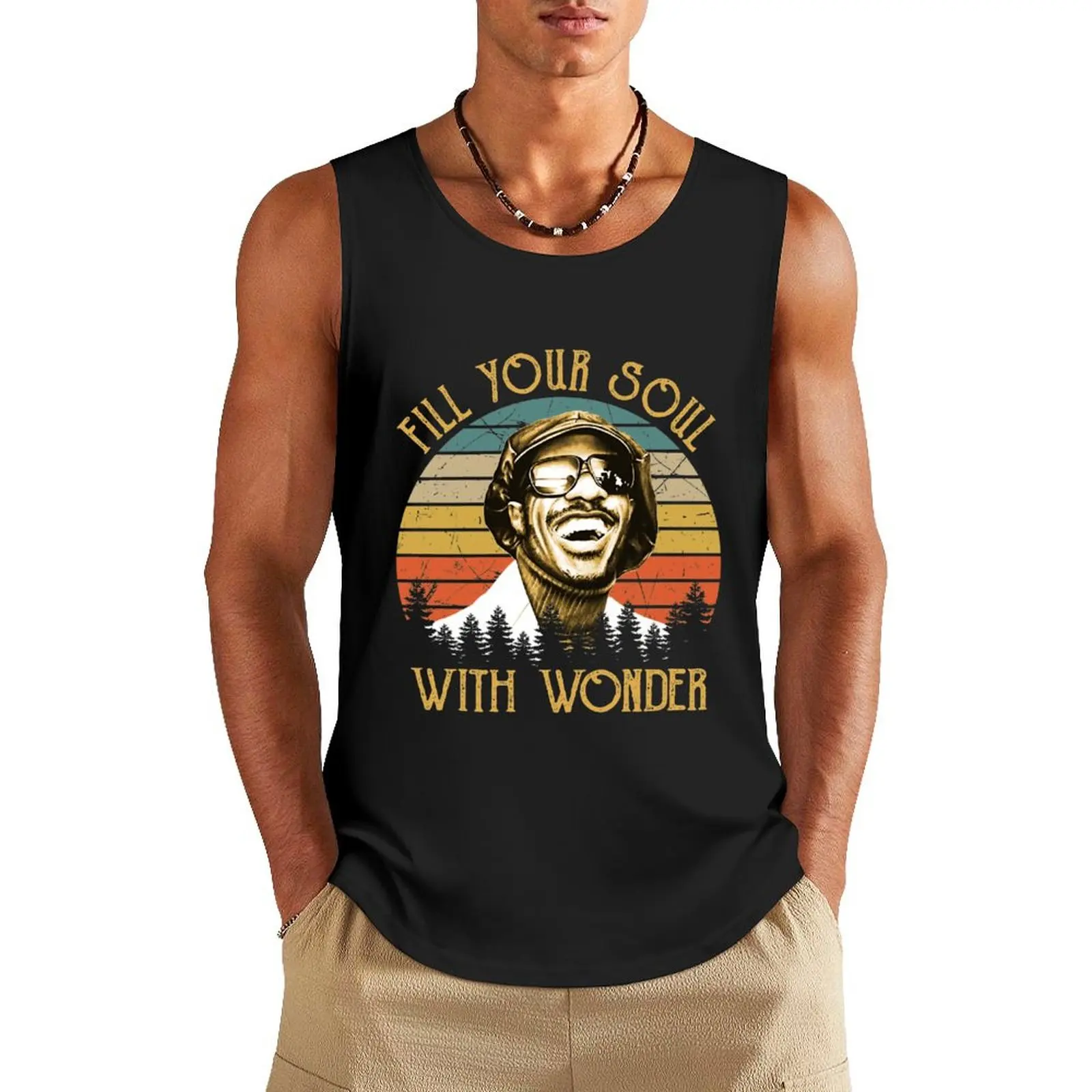 Fill Your Soul With Wonder Vintage Gift Tank Top bodybuilding man sports clothes for men man sexy?costume t-shirts man