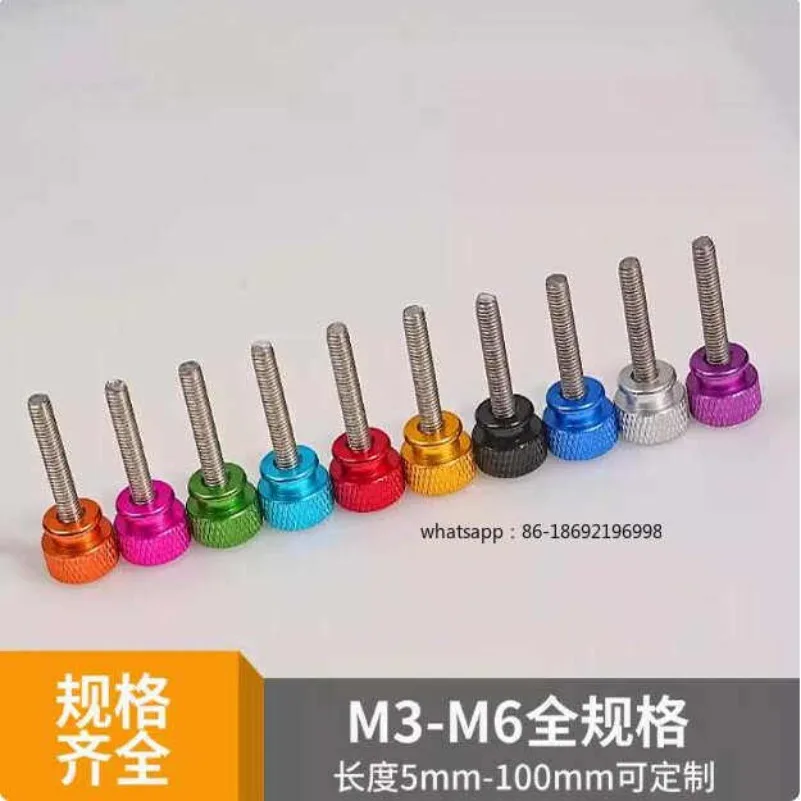 10 M3 Color Knurled Hand Screws, Aluminum Alloy High Head Stainless Steel Rigid Handle, Extended Screw Bolts