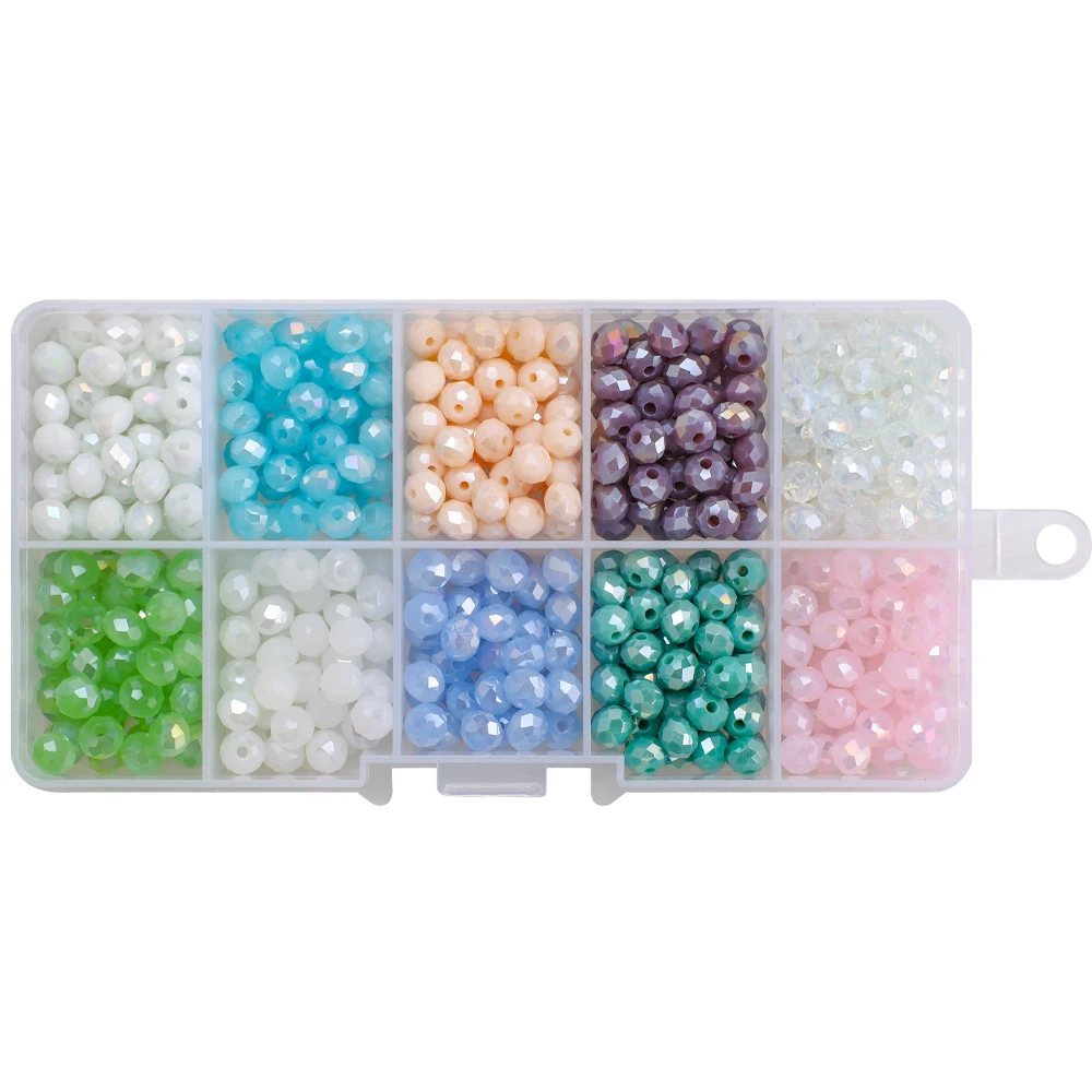 400 sztuk/pudło kryształ Rondelle 6mm fasetowane szkło okrągłe luźne koraliki dystansowe DIY Making Charm bransoletki biżuteria akcesoria robótki