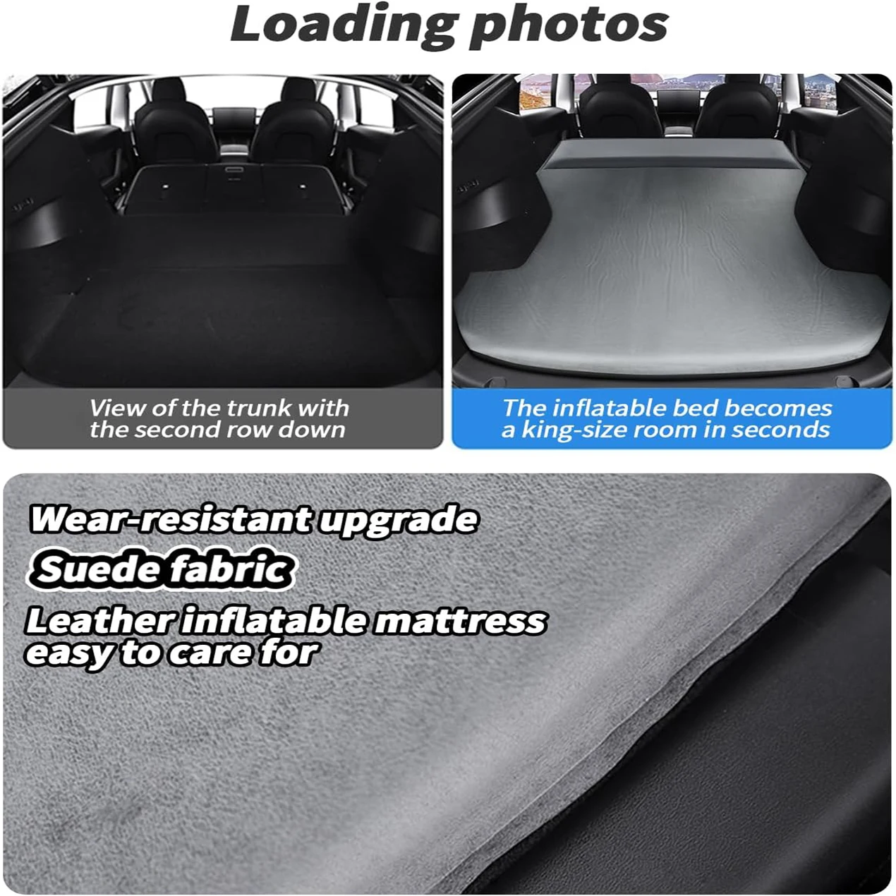 Inflatable Air Mattress For Tesla Model Y Model 3 Highland 2024-2017, Self Inflating Sleeping Pad for Camping Memory Mattress